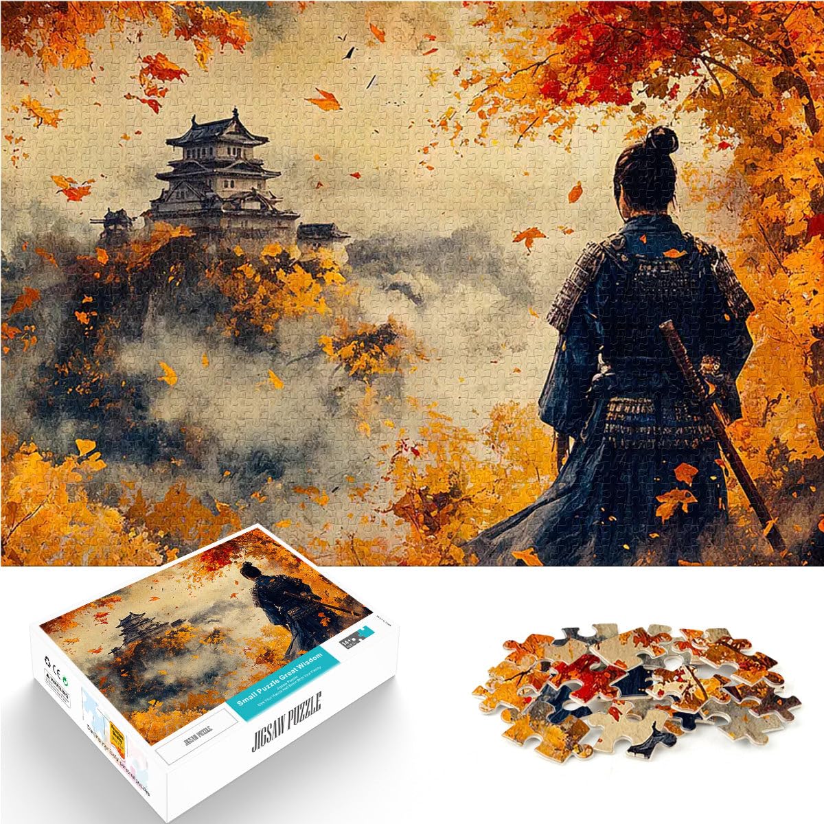 jigsaw 2000 pieces for teenagers Samurai Autumn Lernspiel-Herausforderungsspielzeug Verbessern Sie das Gedächtnis70x100cm — image 1