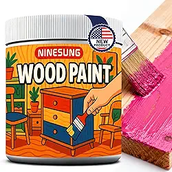 Tinta de madeira rosa choque para móveis, portas e artesanato - impermeável, resistente ao desbotamento, tinta multifuncional para móveis sem lixamento, fórmula de secagem rápida para