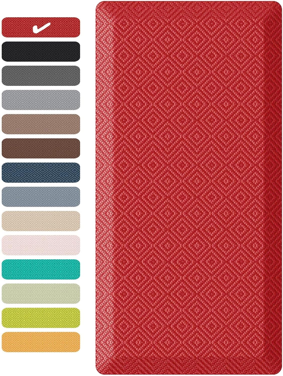 Ophanie Kitchen Mats for Floor,3/4 inch Thick,20x39 Anti Fatigue Cushioned Mat,Kitchen Rugs,Waterproof,Comfort Ergonomic Standing Mat for Office,Home,Sink with 99+ Pairs of Anti-Slip Bottom Ridges
