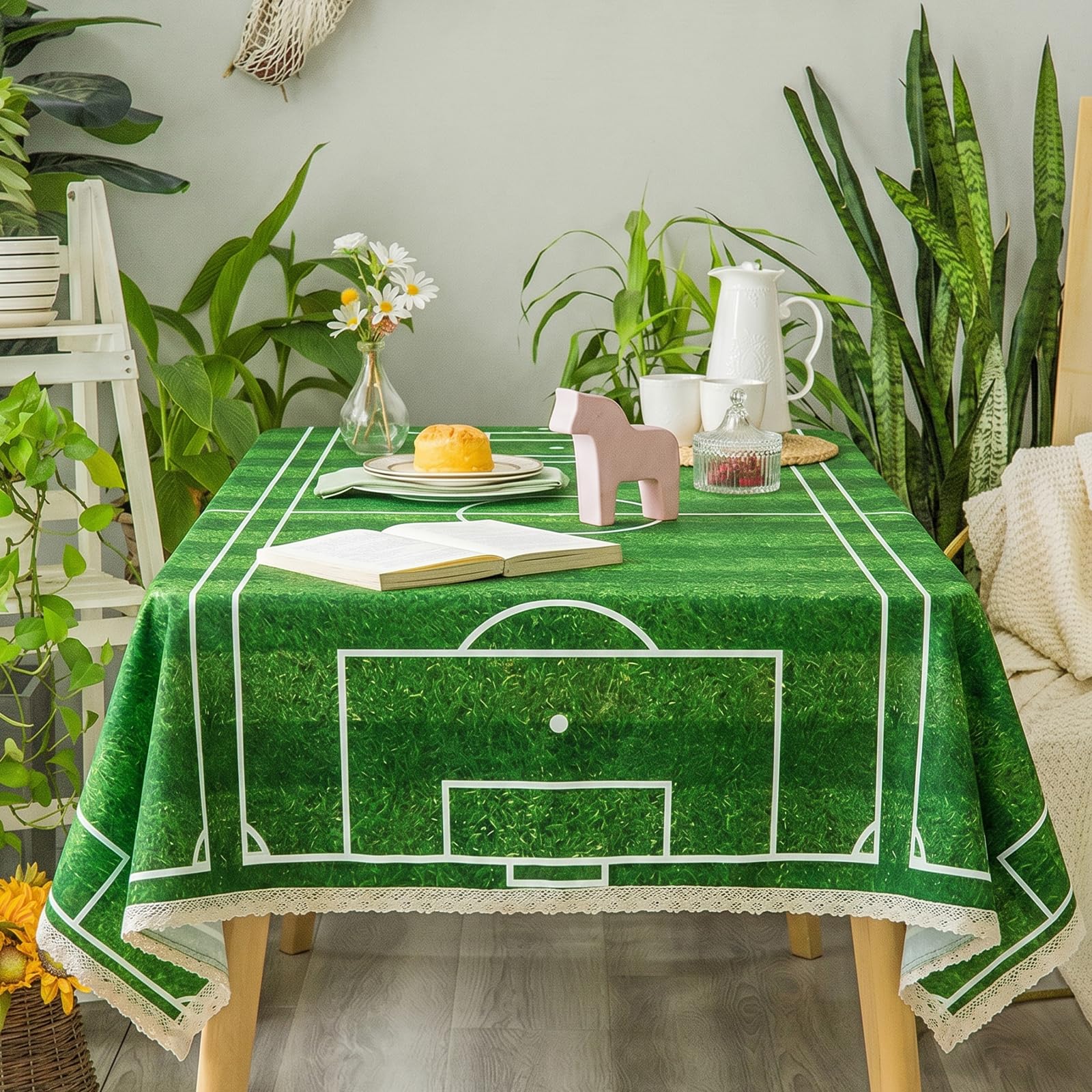 2 pezzi Tovaglie Compleanno Calcio Decorative, Decorazione Compleanno Calcio Impermeabile Antisporchimento, Tovaglia Tema Sport Festa Compleanno, Eventi Sportivi Decorazione Sala Pratica