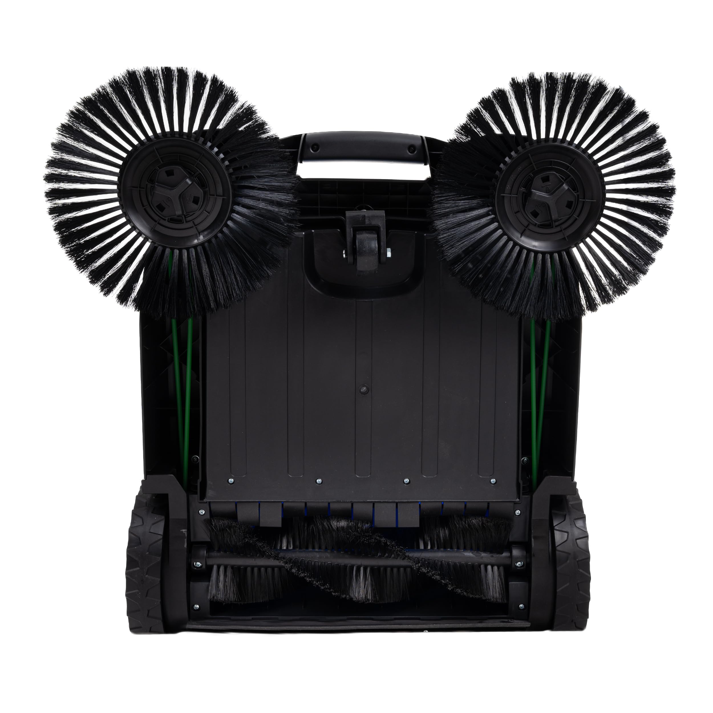 Kanwod KGAMS-6520 - Spazzatrice manuale con serbatoio da 18 litri, raccogli foglie, spazzole laterali e larghezza spazzatrice 650 mm, spazzatrice manuale per sabbia, fogliame, ghiaia e prato