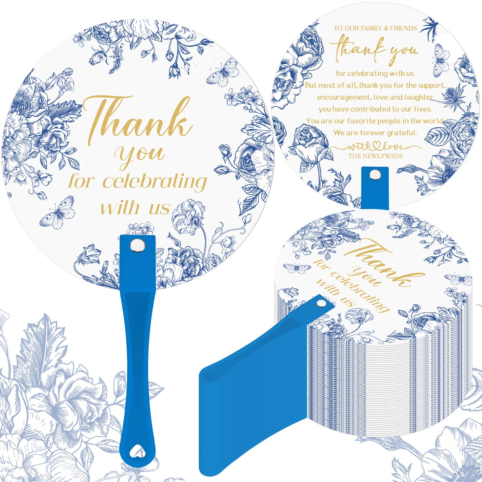 Finally プレートセット 25th THANK YOU FAN! Amazon.com: CroBlissful 100 Pcs Wedding Hand Fans for Guests Bulk