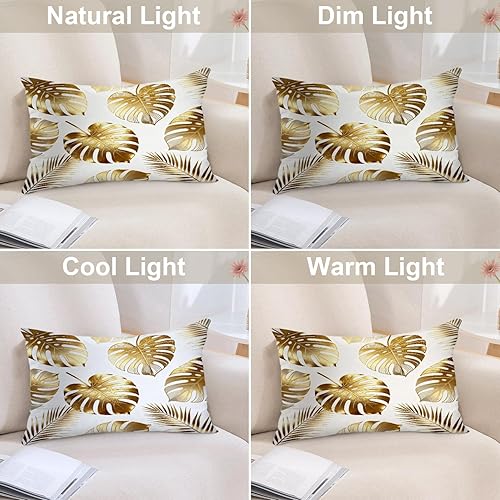 Miniatura 6 de Batmerry Fundas de almohada decorativas con hojas tropicales, diseño de hojas de palmera de Monstera, funda de almohada de doble cara para sofá,