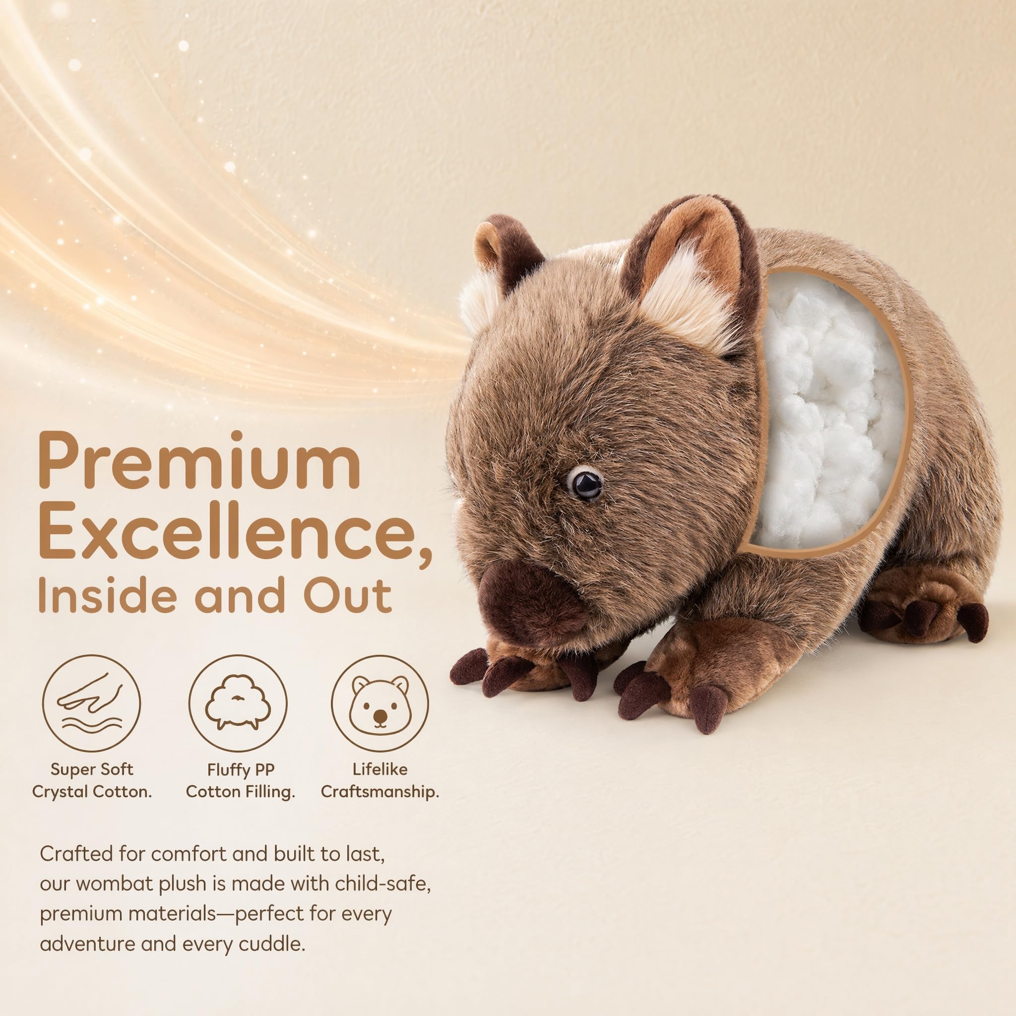 Amazon.co.jp: Frankiezhou Home Wombat Plush Toy - Lifelike 12