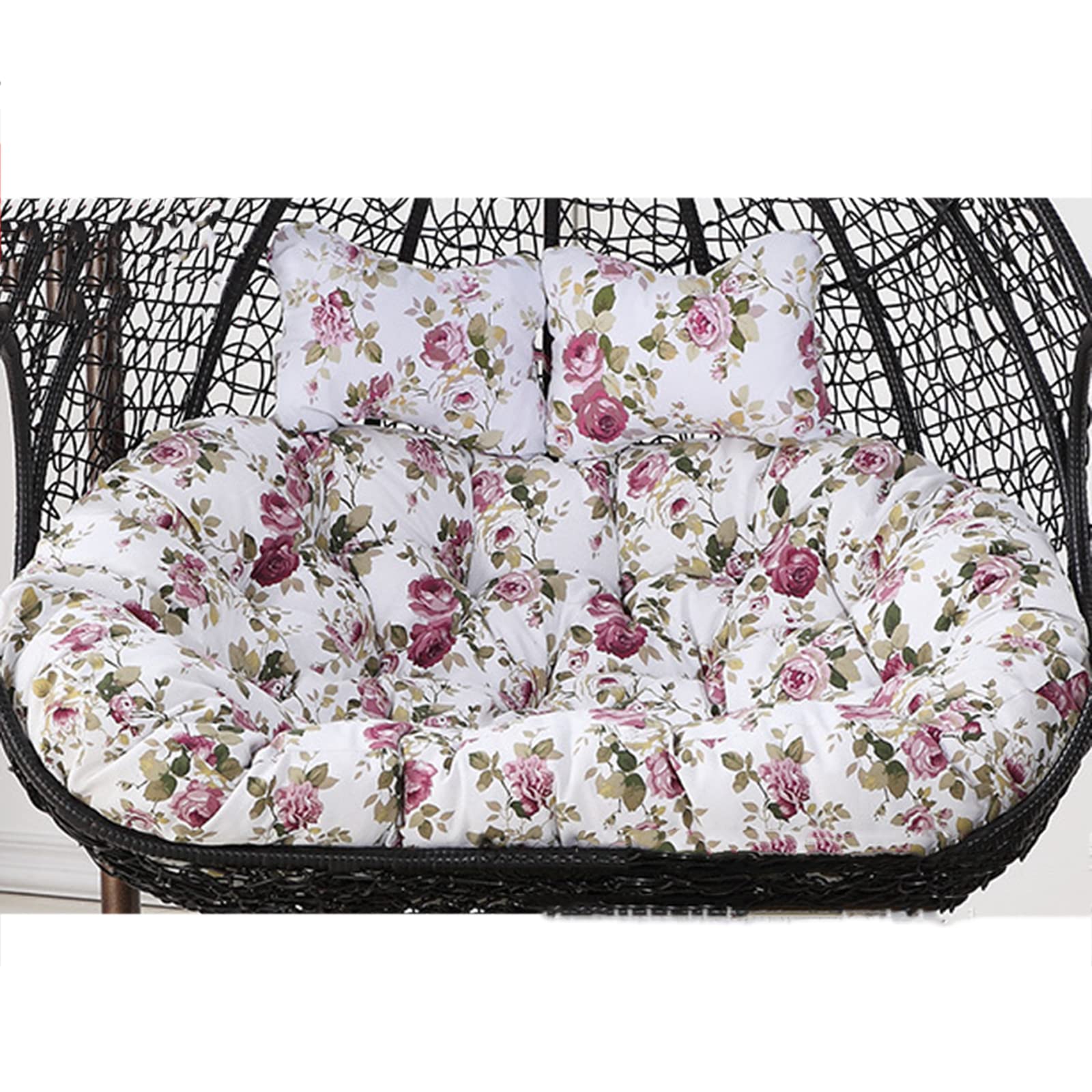 Double Egg Hanging Chair Cushion Only, 2 Person Swing Chair Cushion Waterproof, Washable Hanging Basket Seat Cushion, 16cm/6.3in Thick 2 Seater Chair Cushion for Outdoor Indoor(Color:B)