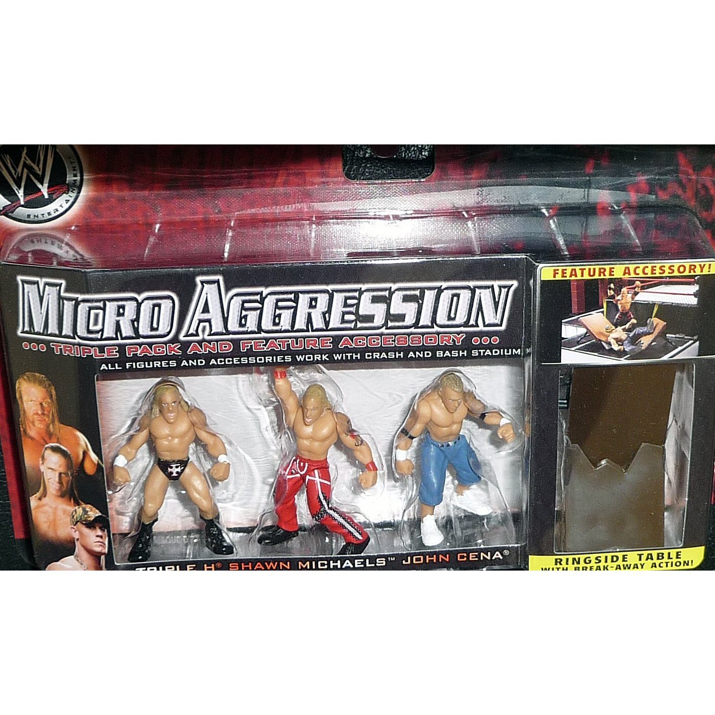 WWE Micro Aggression Triple Pack & Feature Accessory Triple H, Shawn Michaels & John Cena