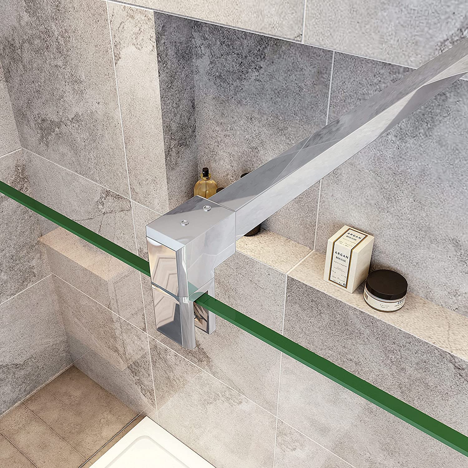 Stabilisierungsstange 140cm Stabilisator für Walk in Dusche Duschwand Duschabtrennung