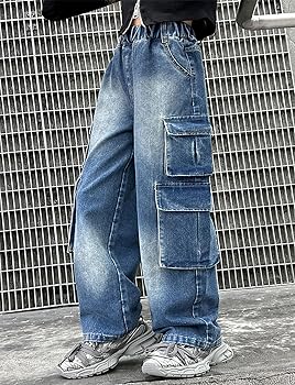 Amazon.com: Happy Cherry Girls Cargo Pants Elastic Waistband