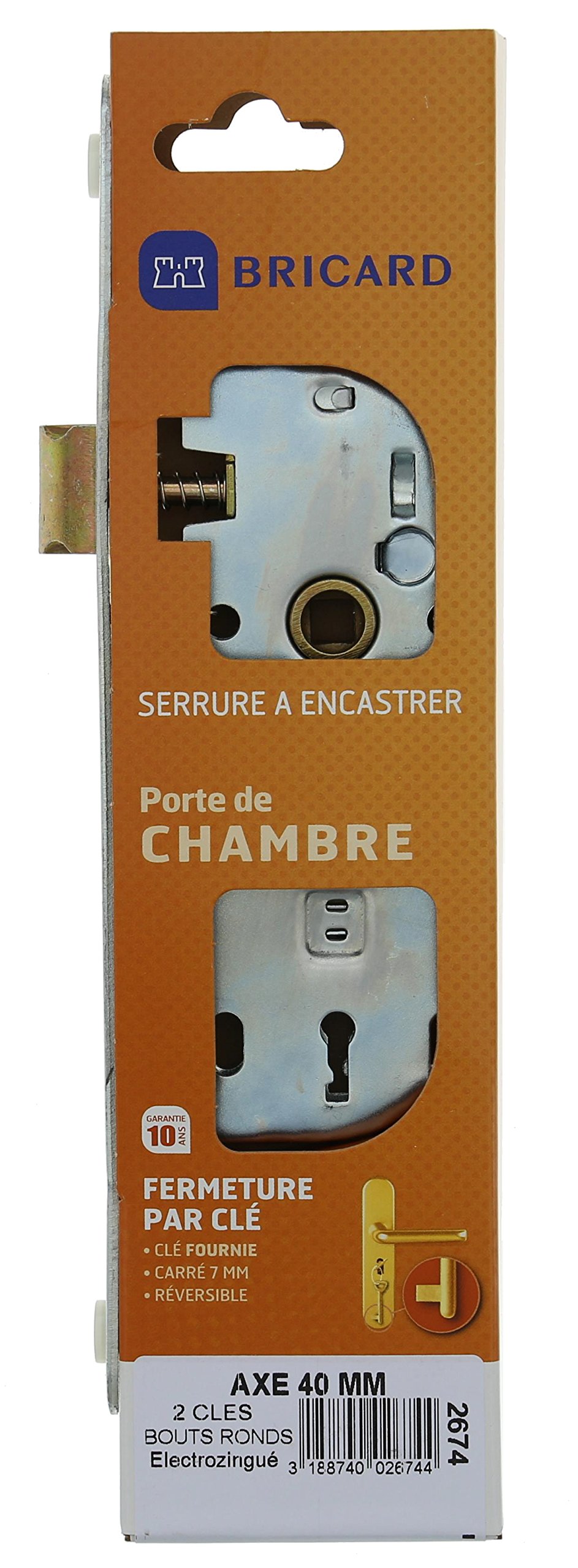 Bricard2674 Door Lock for Interior Bedroom Electro-Galvanised