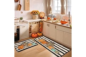 Pumpkin Fall Kitchen Rugs and Mats