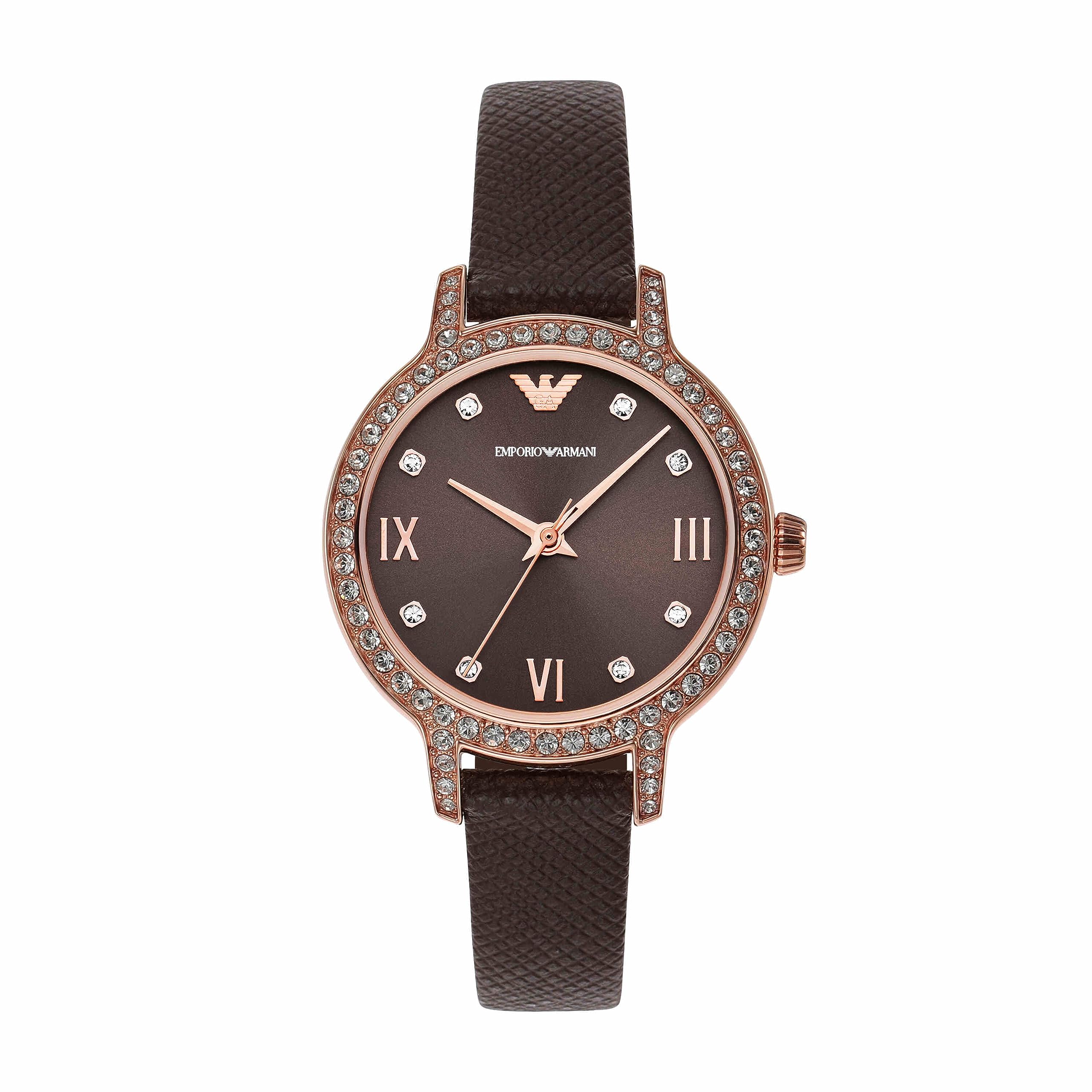 Emporio Armani Leather Analog Brown Dial Women Watch-Ar11555, Brown Band (B0CF5ZXPJM) Amazon Price History, Amazon Price Tracker