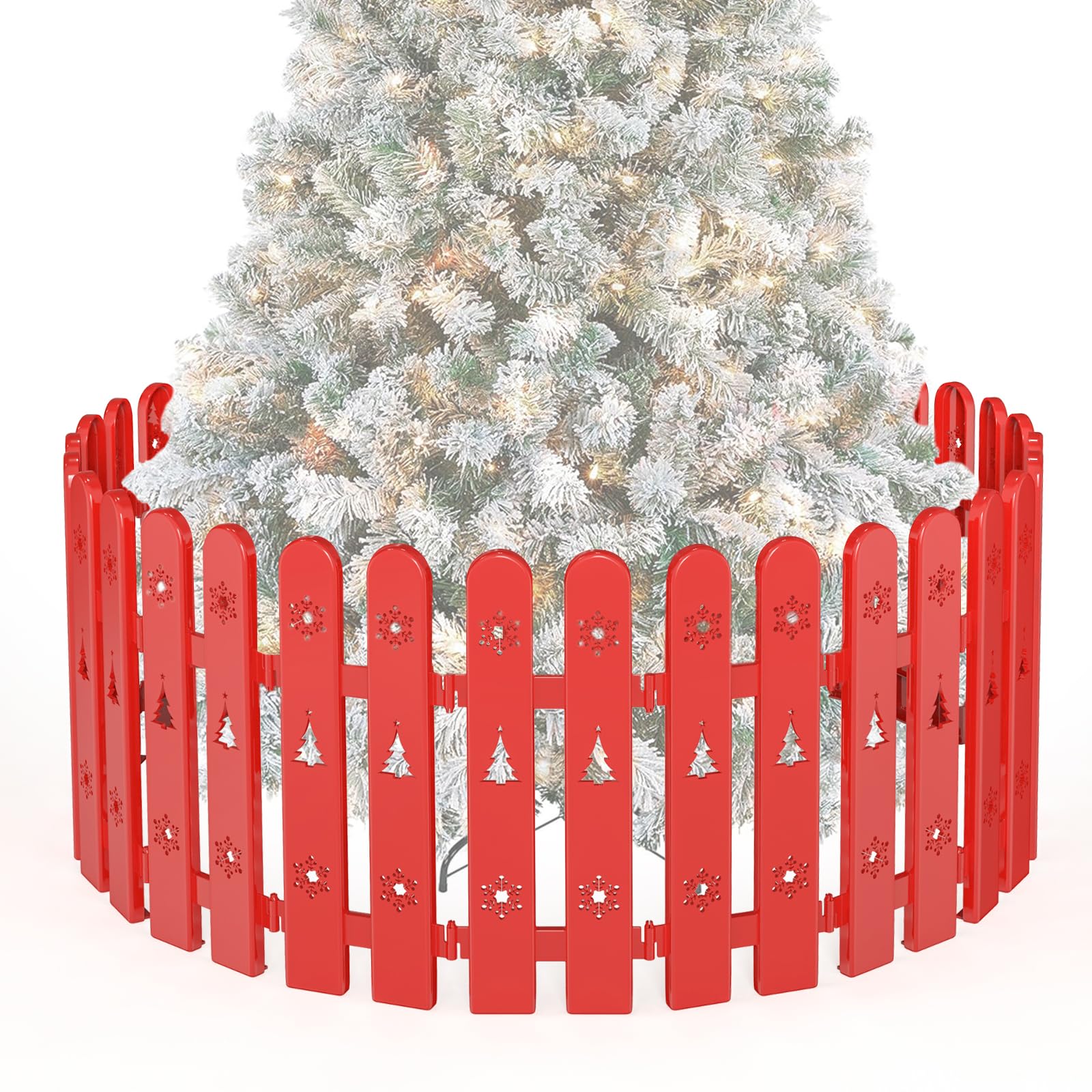 Clôtures de sapin de Noël barrière plastique rouge enfant chien 30pcs