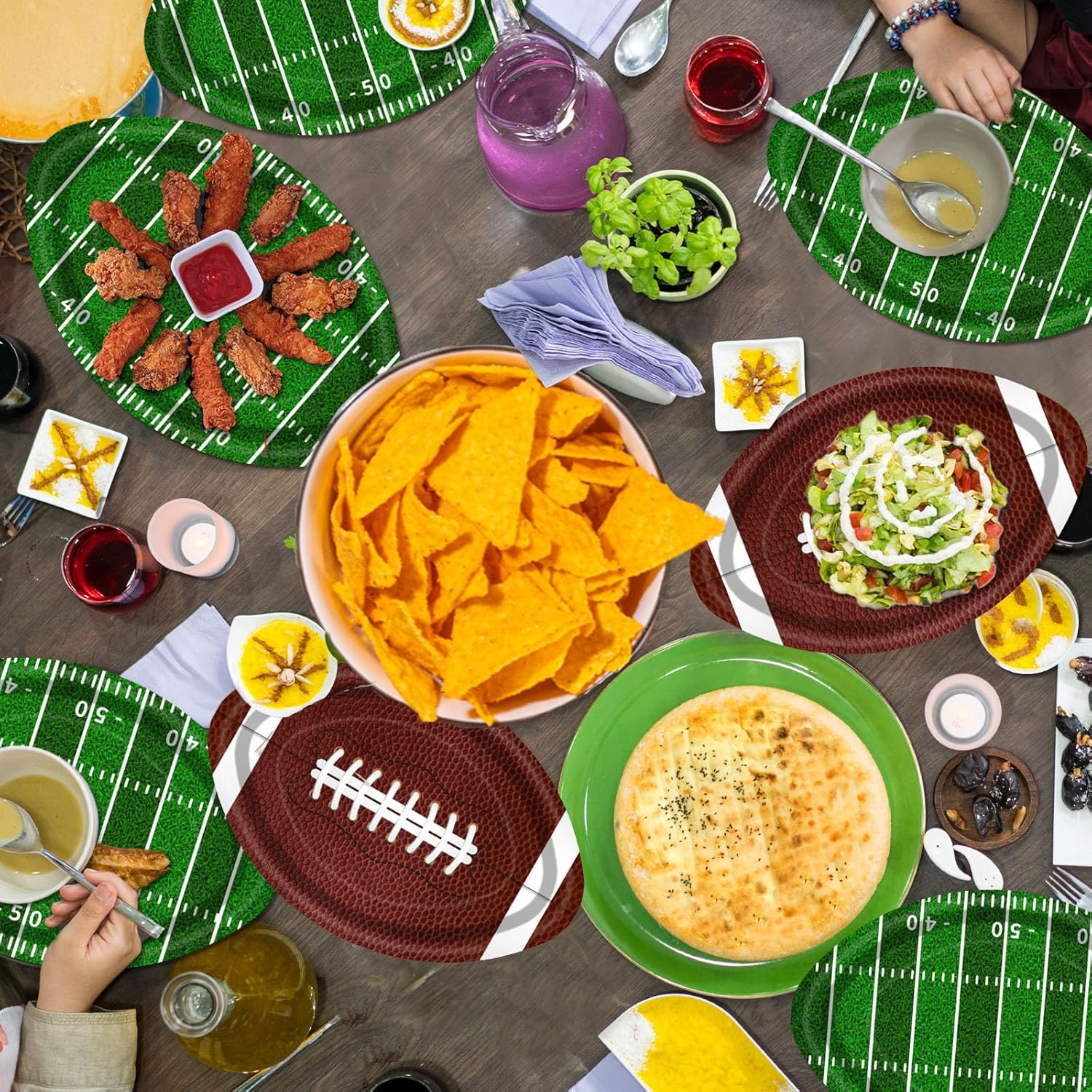 Football Party Supplies,50pcs Football Shaped Paper Plates Football Birthday Plates for Football Birthday Party Supplies Sports Game Birthday Tailgate Party Decoration - Image 2