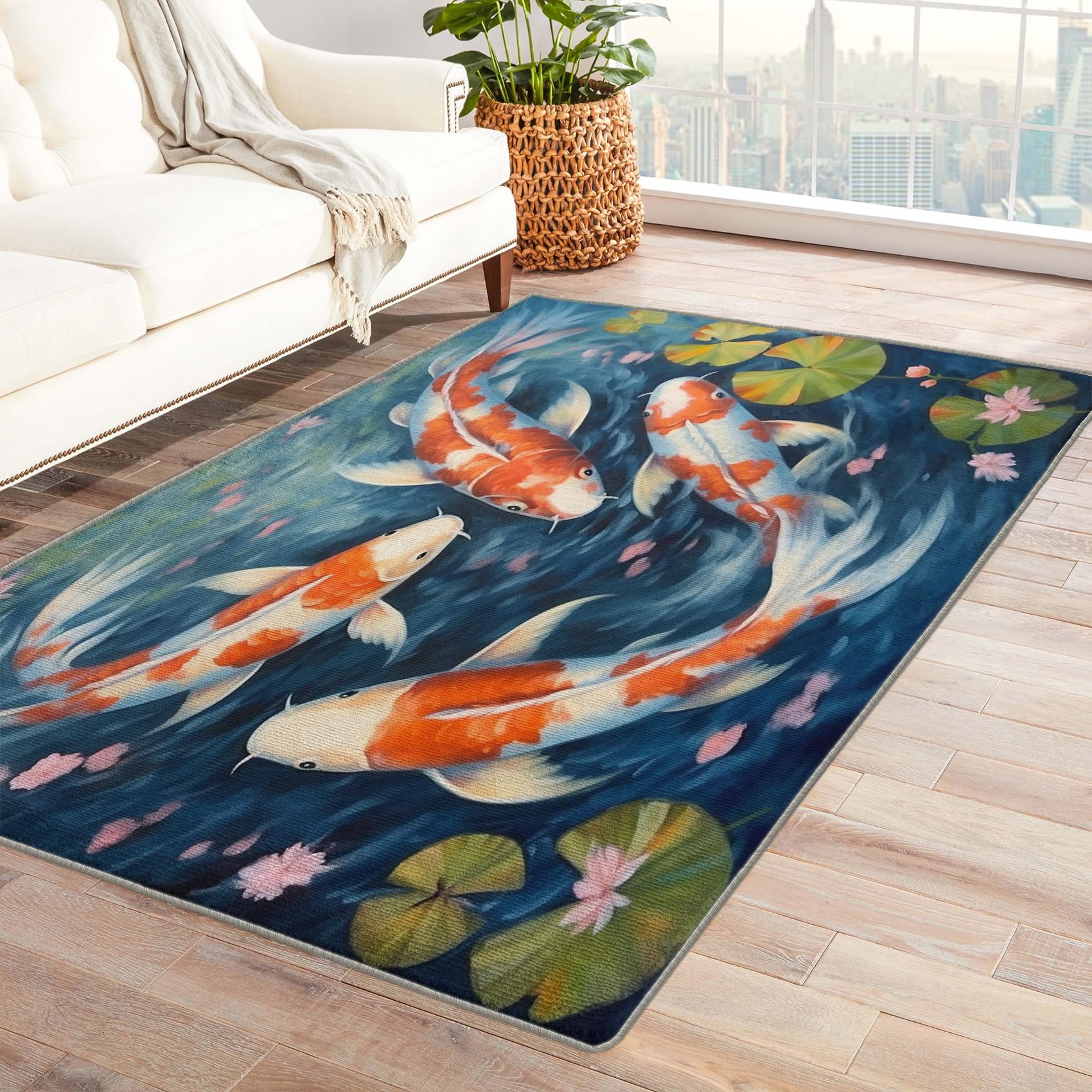 Amazon.com: Koi Fish Rug & Home Decor - 5x7 Rug, Japanese Rugs for
