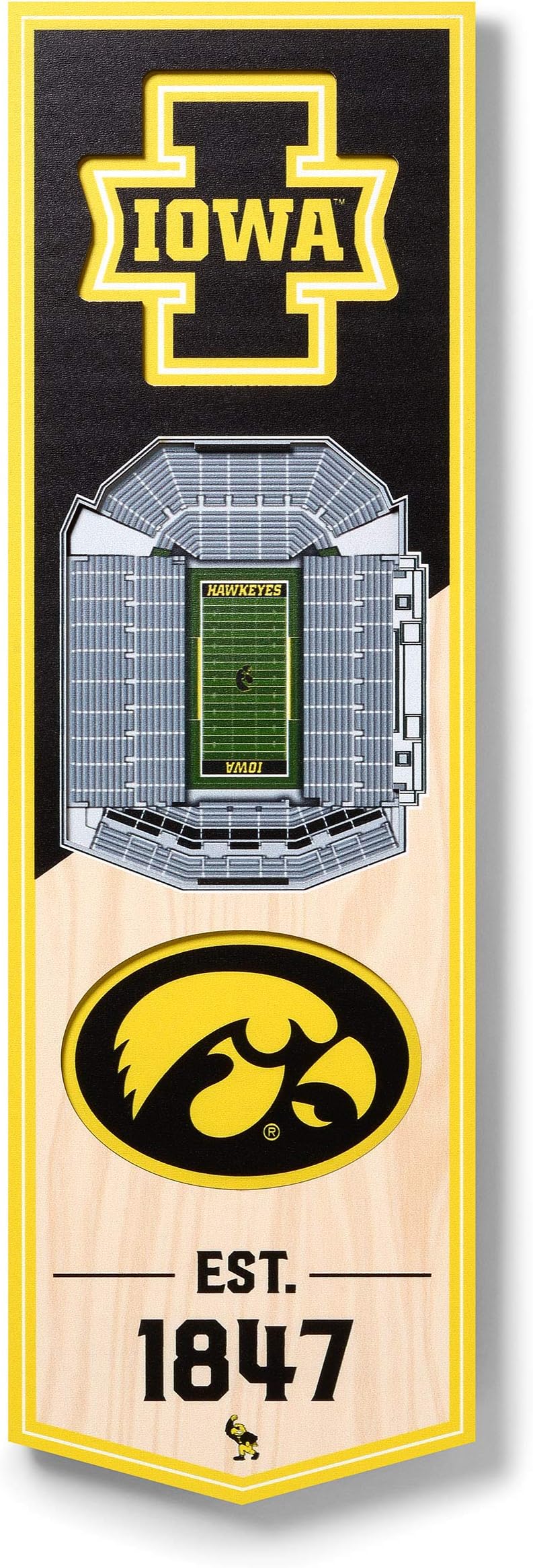 NCAA 3D Stadium Banner, 6 x 19 Inches
