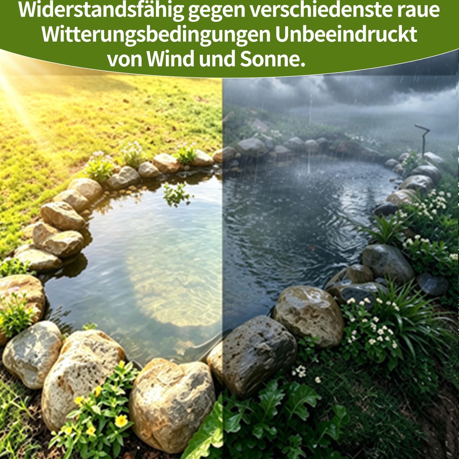 Premium PVC Teichfolie schwarz,HDPE Folie,Schwimmteich Folie Gartenteich | Flexibel Teichfolien Scheibe,Wasserdicht Und Leckdest,Langlebig,Uv-Und Witterungsbeständig Für Teich In Verschiedenen Größen