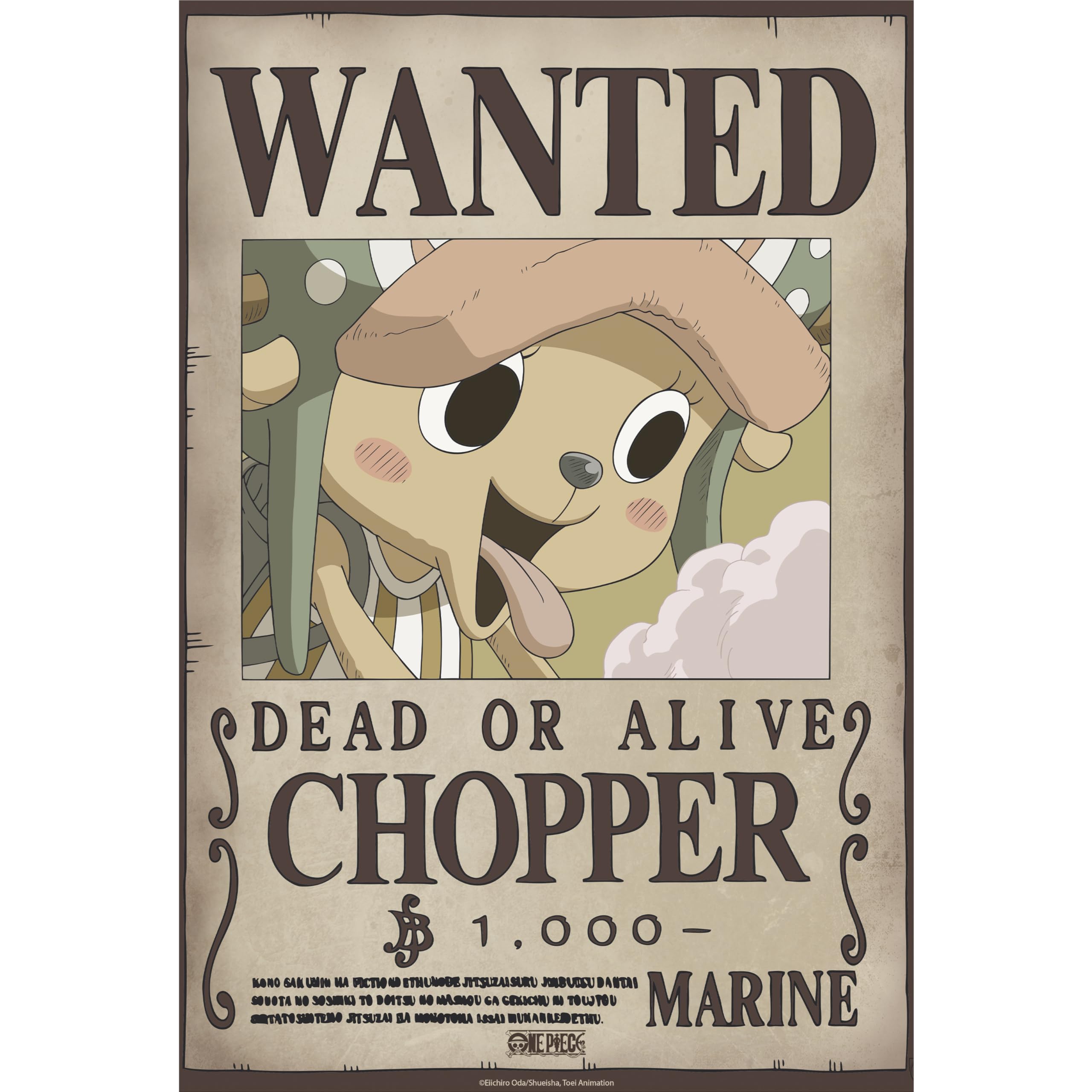 GB Eye One Piece Chibi Wanted Chopper Wano Poster - Official Product - Format 52 x 38 cm - High Quality Laminated Paper - Poster Prime Pirate