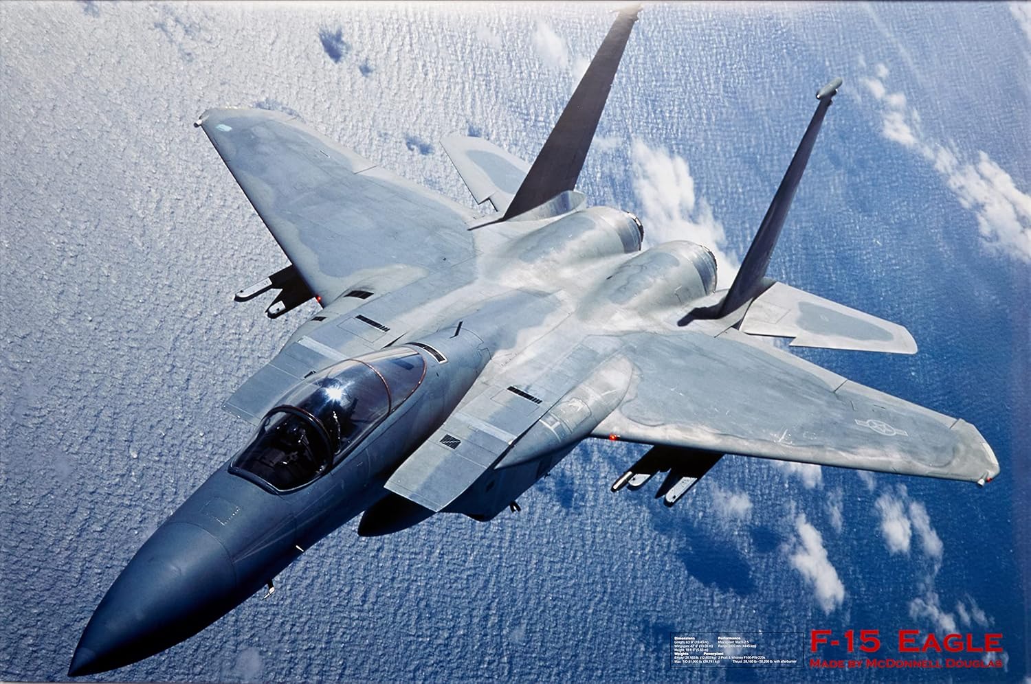 TriX F-15 / Eagle + Aluminum Frame White Poster (Frame Set) 92 x 61.5cm (2400-1011W)