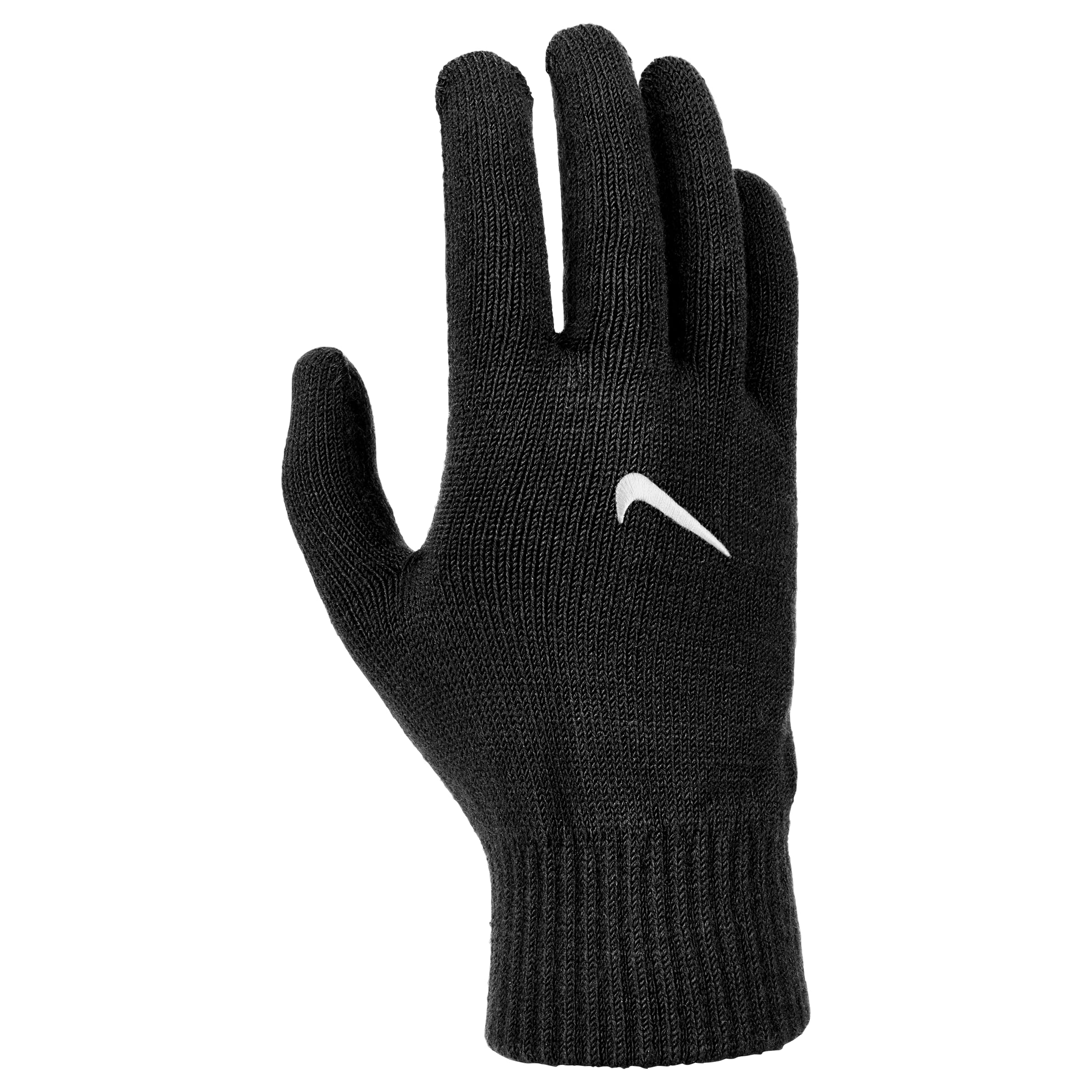 Nike Men's Knit Swoosh Gloves 3.0 Running Training Fitness Winter Gloves Touchscreen Grip, Black/White, L