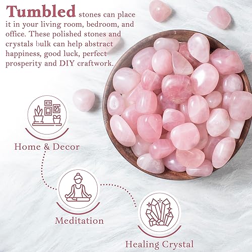 Miniatura 79 de Crocon Kit de cristales y piedras curativas de amatista de 1 libra para cristal curativo de Reiki, piedras pulidas moradas, piedras pulidas