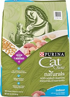 Purina Cat Chow Naturals Indoor Dry Cat Food - Hairball Control, Healthy Weight, Real Chicken #1 Ingredient, 13 lb Bag