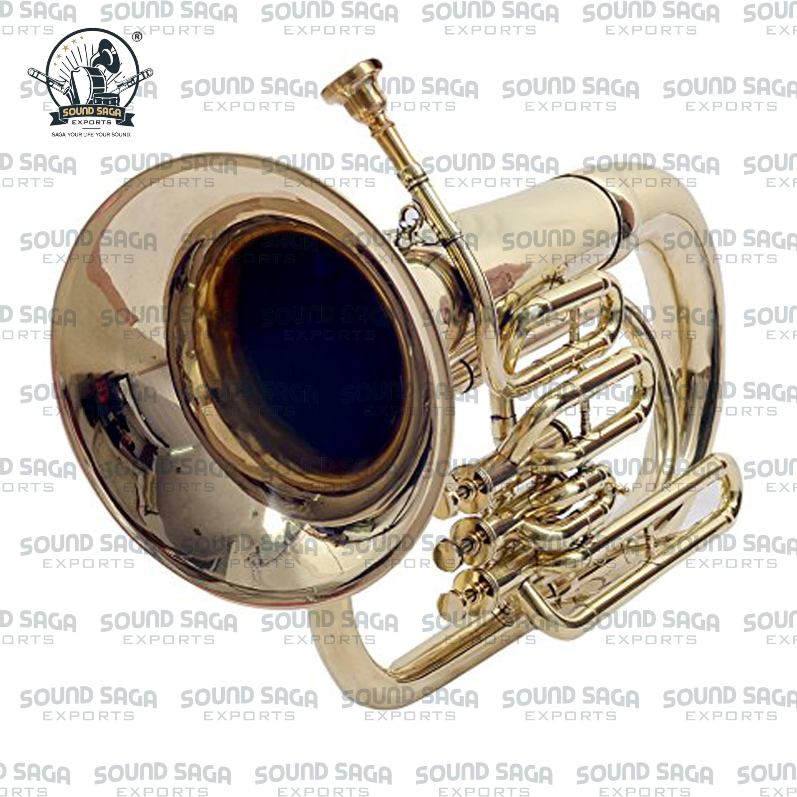 SOUND SAGA(r) Euphonium 3 Valve Bb Pitch Including Mouthpiece and Carry Case. (GOLD) - Image 4