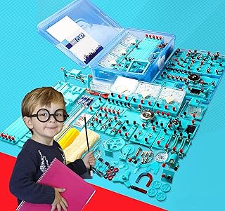 Electric Circuit kit for Kids, Physics Science lab Electricity Magnetism kit Basic Circuit Learning Starter kit, Electronics Exploration kit with English Manual, Open up Thinking