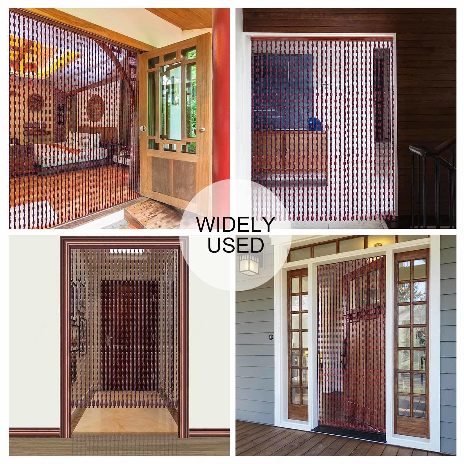 Natuurlijk Houten Kralengordijn,Hangende Kralen Gordijn Vliegengordijn,Home Decor Scheidingspanelen,Kralengordijn Voor Deuropening Balkon Keuken, Handgemaakte Deurgordijnen,W×H-40strands(80×230cm