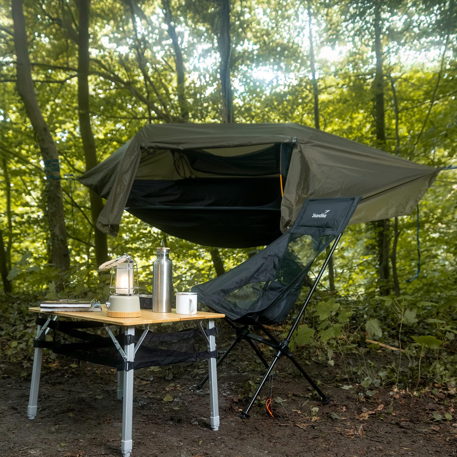 Skandika Tente hamac Rian | Hamac Outdoor avec moustiquaire, Max 200 kg, ultraléger, Nylon, Tente 1 Personne, Respirant, kit de Suspension pour Arbre | Hamac de Voyage randonnée, Trekking, Camping