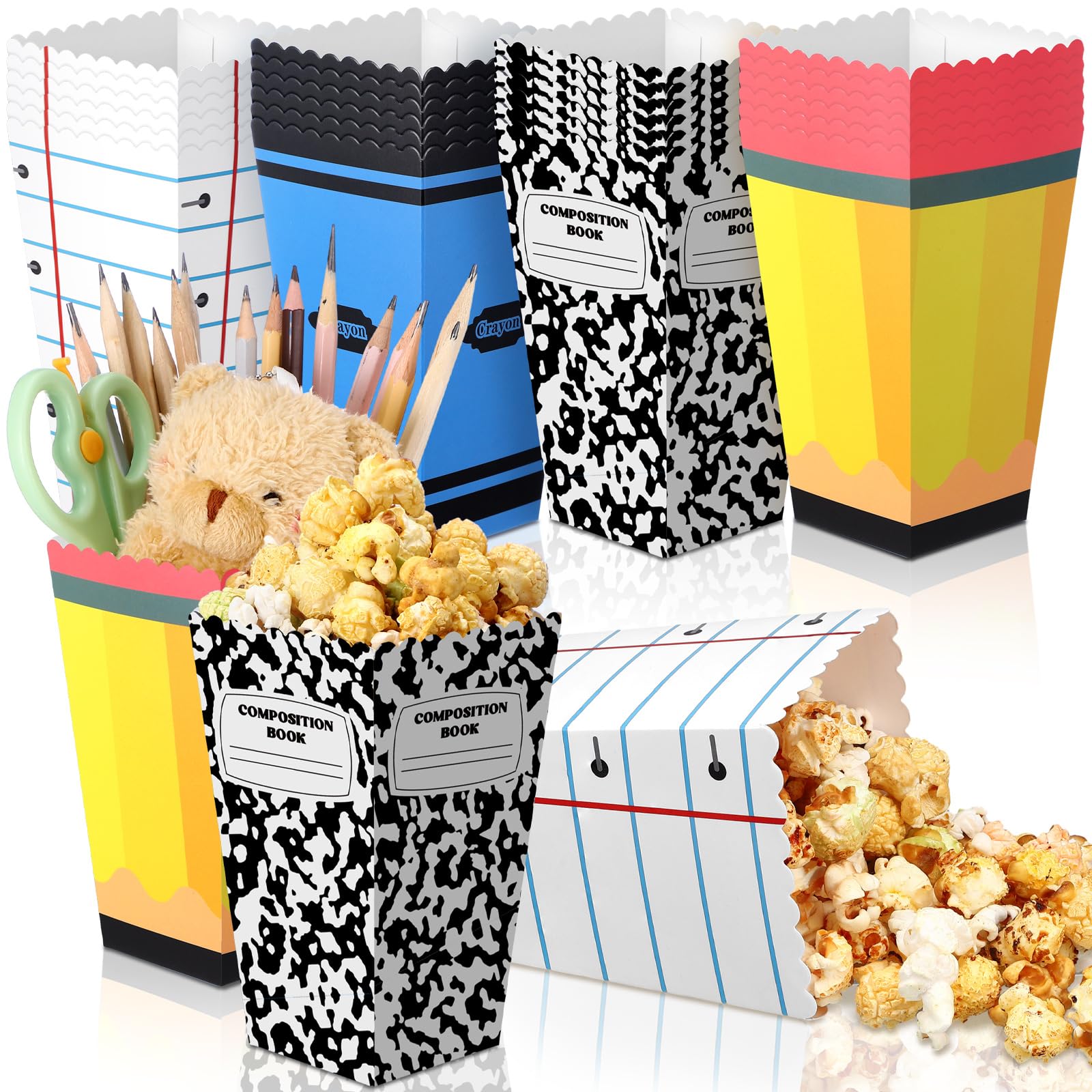 AmazingSpark 24 Pcs Teacher Graduation Popcorn Candy Treat Boxes Holders Gifts Bulk Employee Appreciation Week Gifts Party Favors for Employee