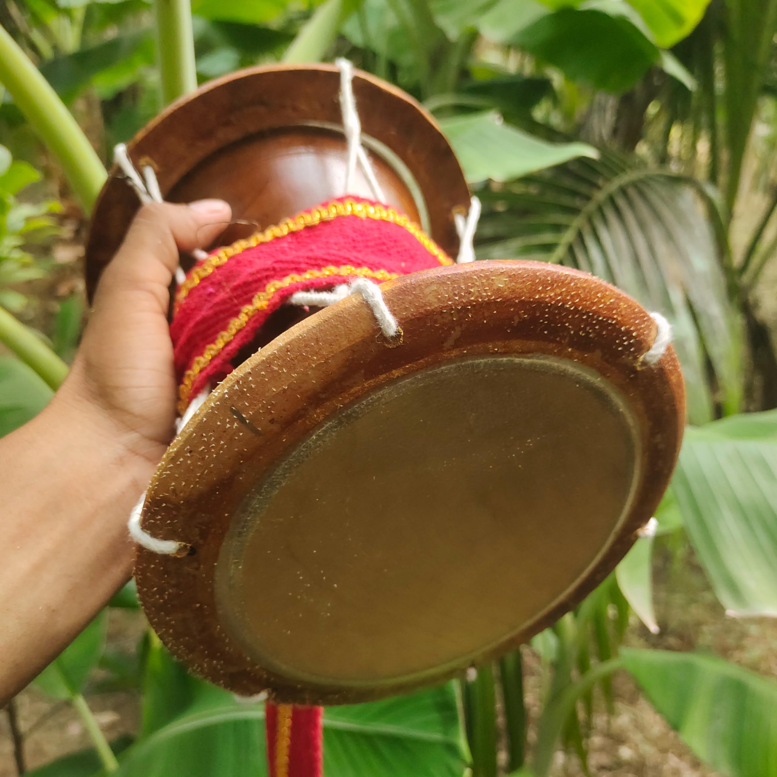 BHAGAV Premium Handmade Uthiravengai Wooden Udukkai | Traditional Indian Musical Instrument | Rare Uthiravengai Wood | Complete Performance Set-picture-14