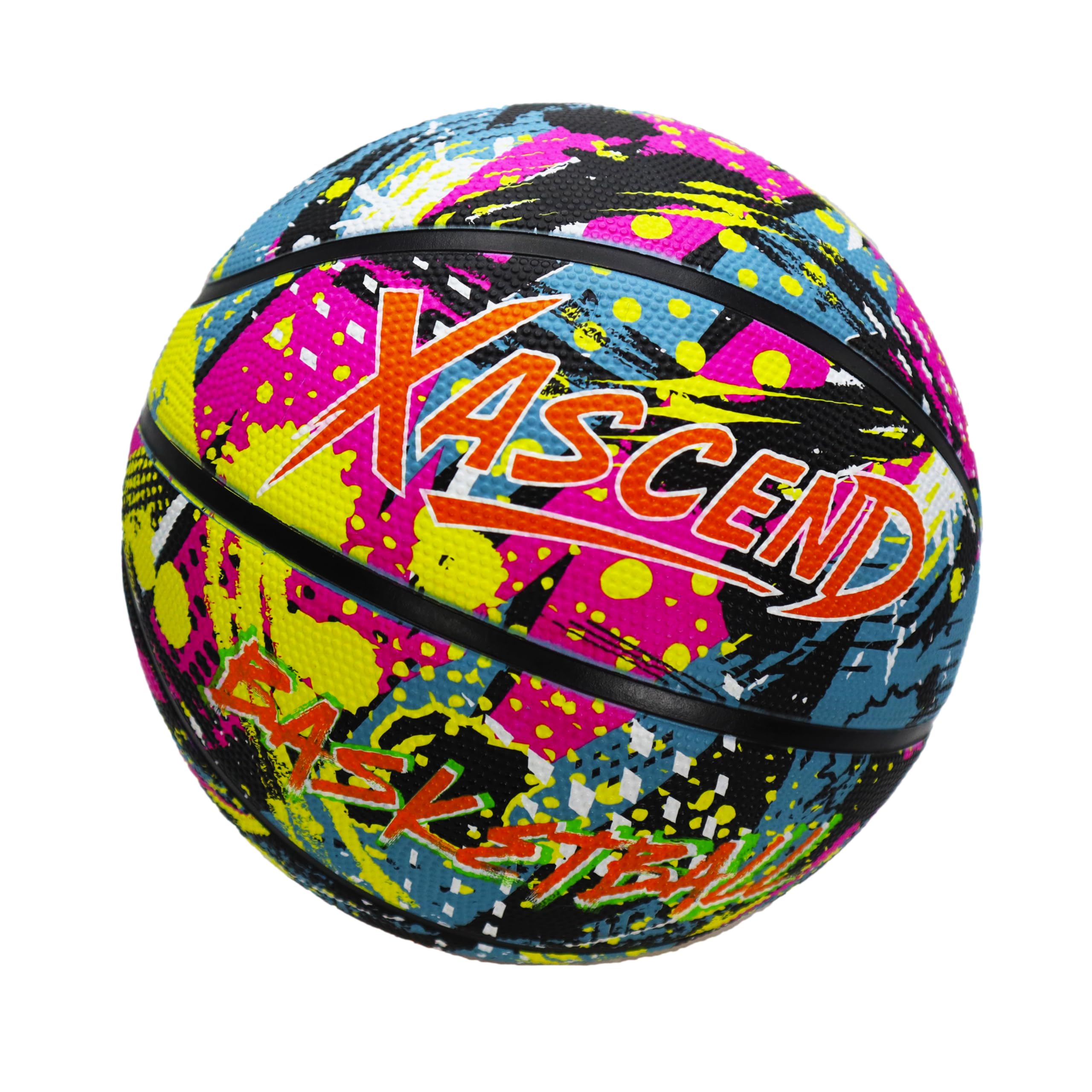 HealthLearn Graffiti Basketball | Size 7 | Adult & Teen | Durable Rubber Ball | Arrives Deflated