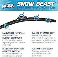 Vista 4 de PEAK Snow Beast - Escobilla para parabrisas de invierno, 24 pulgadas