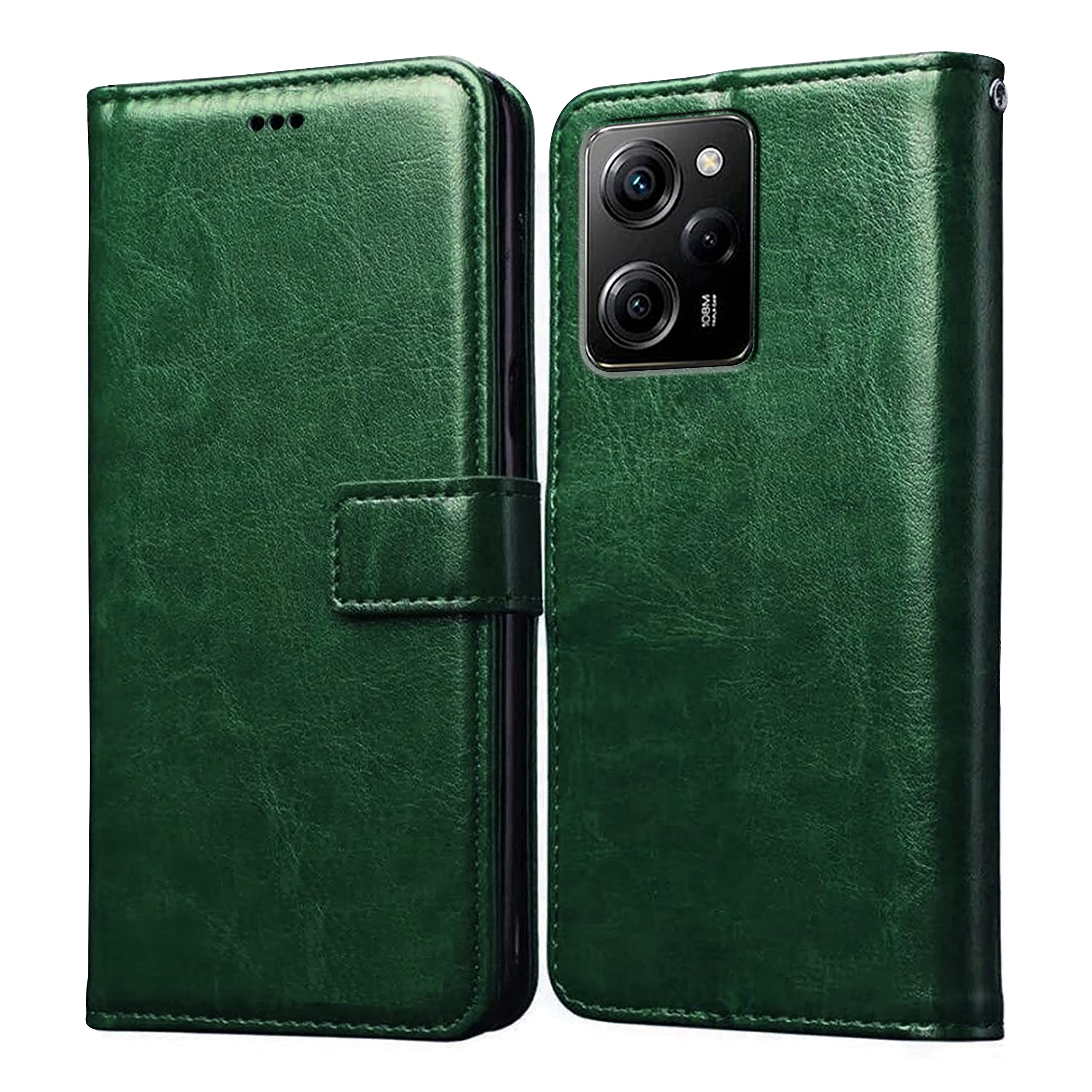 Amazon Brand- Solimo Flip for Poco X5 Pro 5G (Leather_Green) (B0BX6FV7D7) Amazon Price History, Amazon Price Tracker