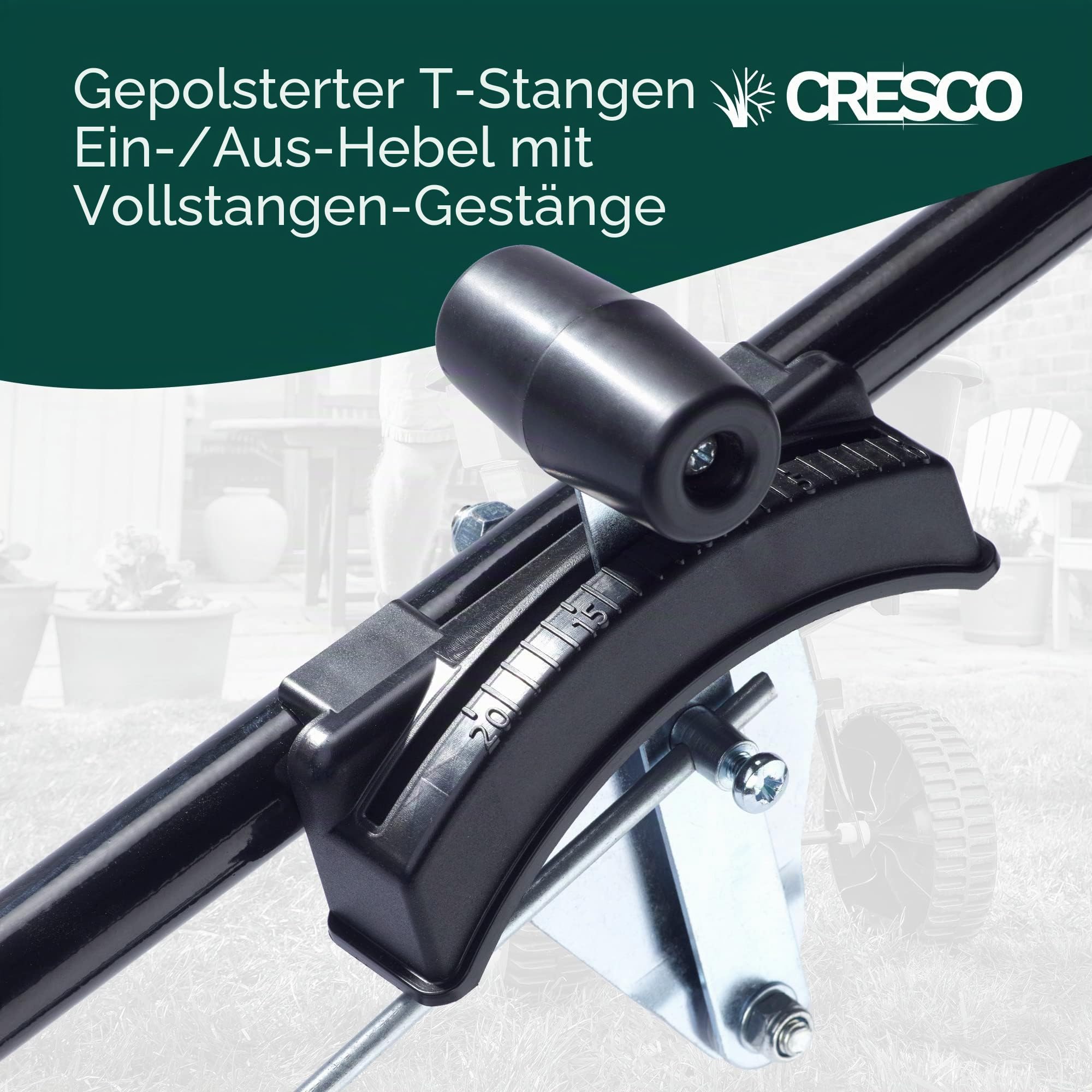 CRESCO 20 Dünger, Salz- und Samenstreuer – CR20SW Rollen-Grüner Roller | Easy Push Streuer | für Rasen- und Gartenpflege | Einstellbare Streumuster-Kontrolle | Kompletter schwerer bis leichter