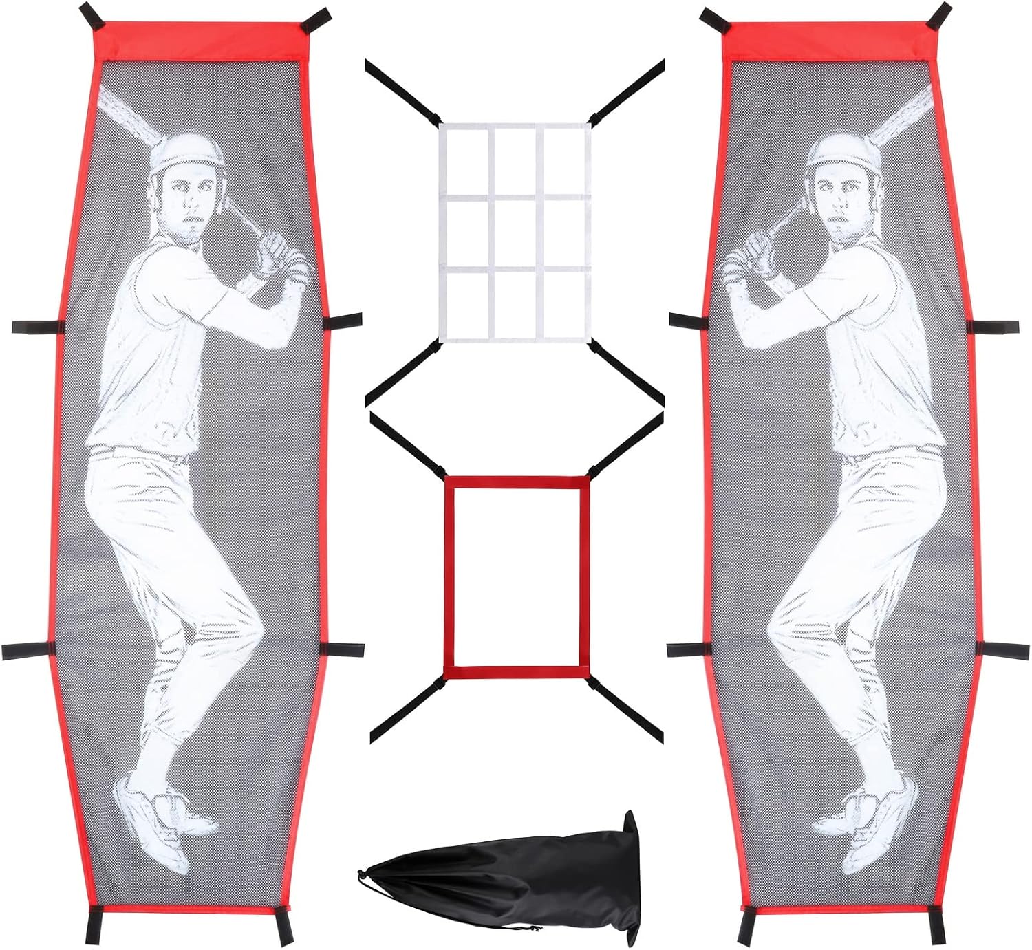 4Pcs Baseball Pitching Net Set Baseball Softball Pitching
