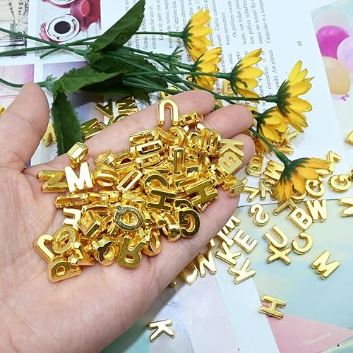 Vista 134 de Amaney - 1200 cuentas de letras de la A a la Z de 0.157 x 0.276 in, cuentas redondas blancas del alfabeto acrílico, incluye 100 cuentas de corazón