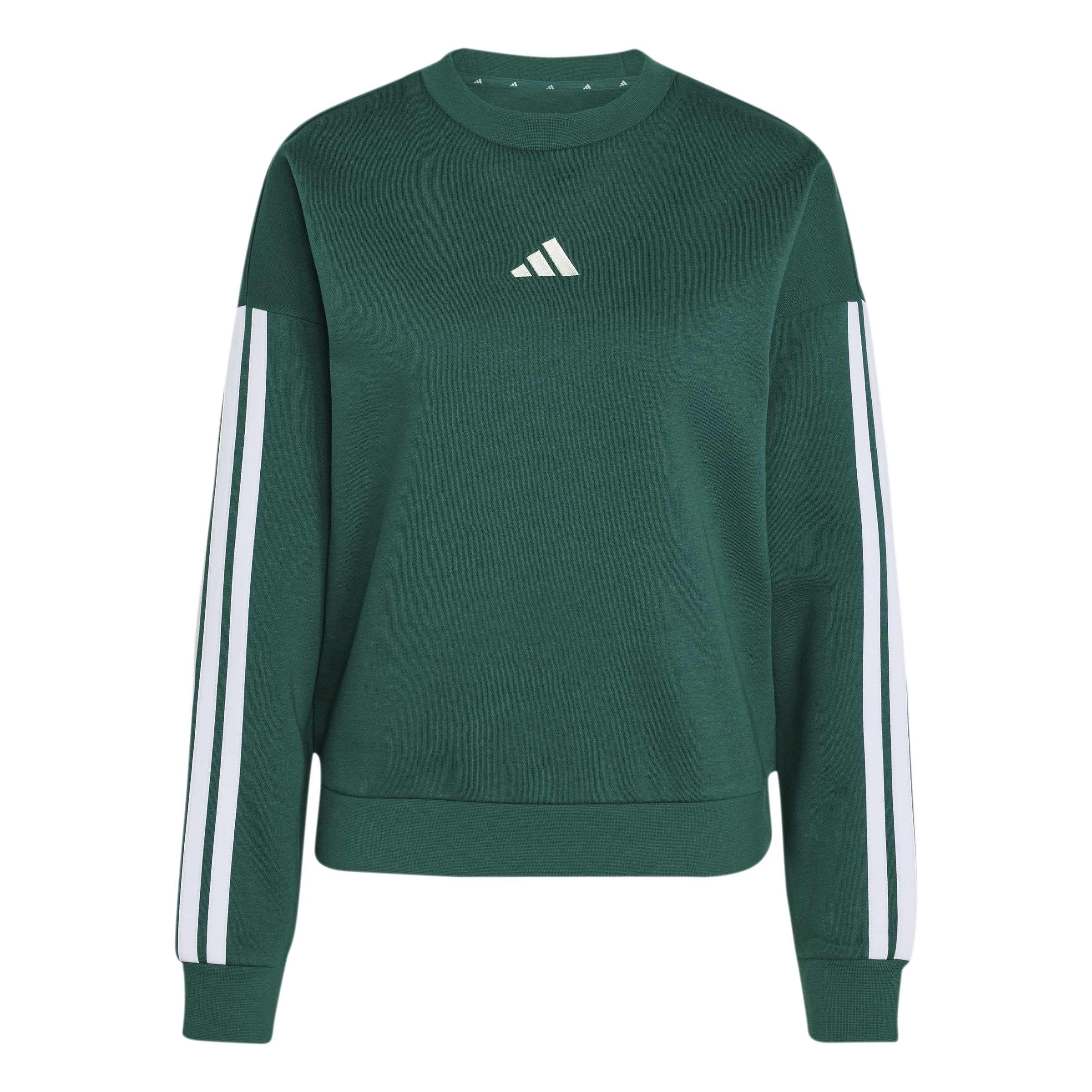 adidas Kobiety Essentials 3-Stripes Fleece Sweatshirt, collegiate green/ivory, L