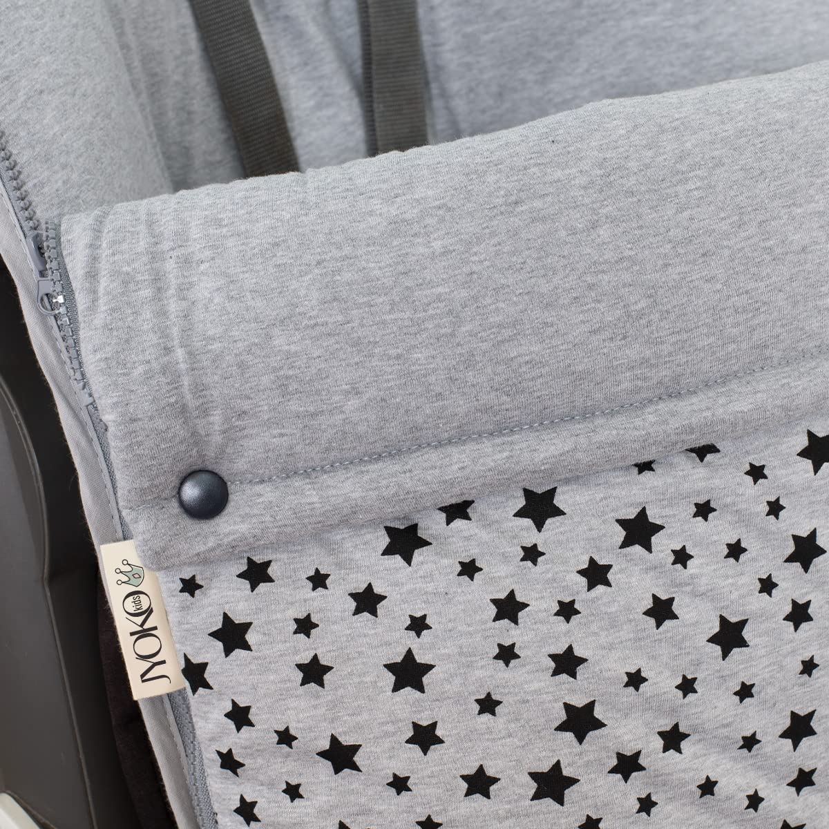 JYOKO KIDS Sacco di COTONE per passeggino Compatibile con Stokke, cam cubo, Quiny mood (BLACK STAR)