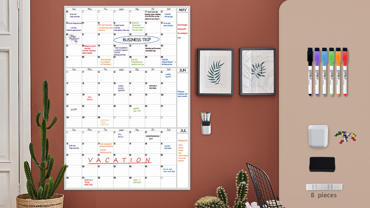 Amazon.com: Dry Erase Wall Calendar 3 Month Calendar - Blank