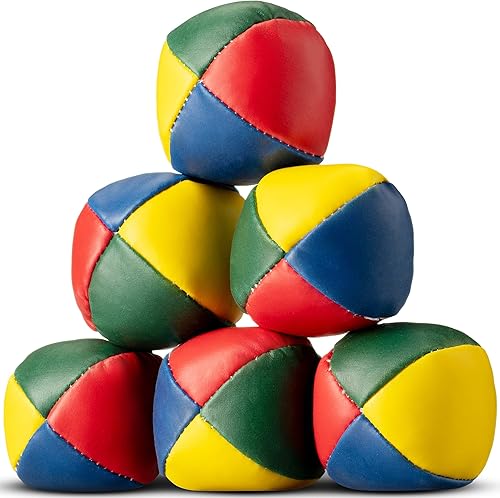 Bedwina Juego de 6 bolas de malabares de 2.25 pulgadas para principiantes y profesionales, mini, premium, suave, duradero, fácil de aprender, vinilo