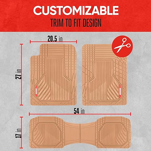 Miniatura 4 de Motor Trend AdventureMax - Juego completo de alfombrillas de goma duraderas para automóviles con ranuras de captura de residuos, protección interior