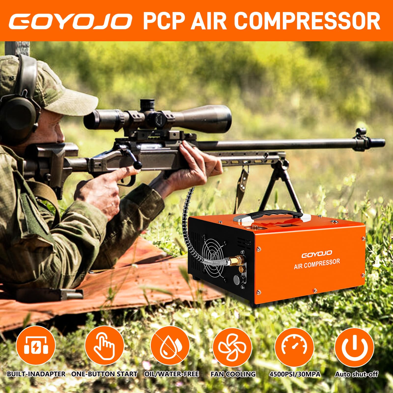 GOYOJO 4500 PSI Air Compressor - Fast Fill PCP -2