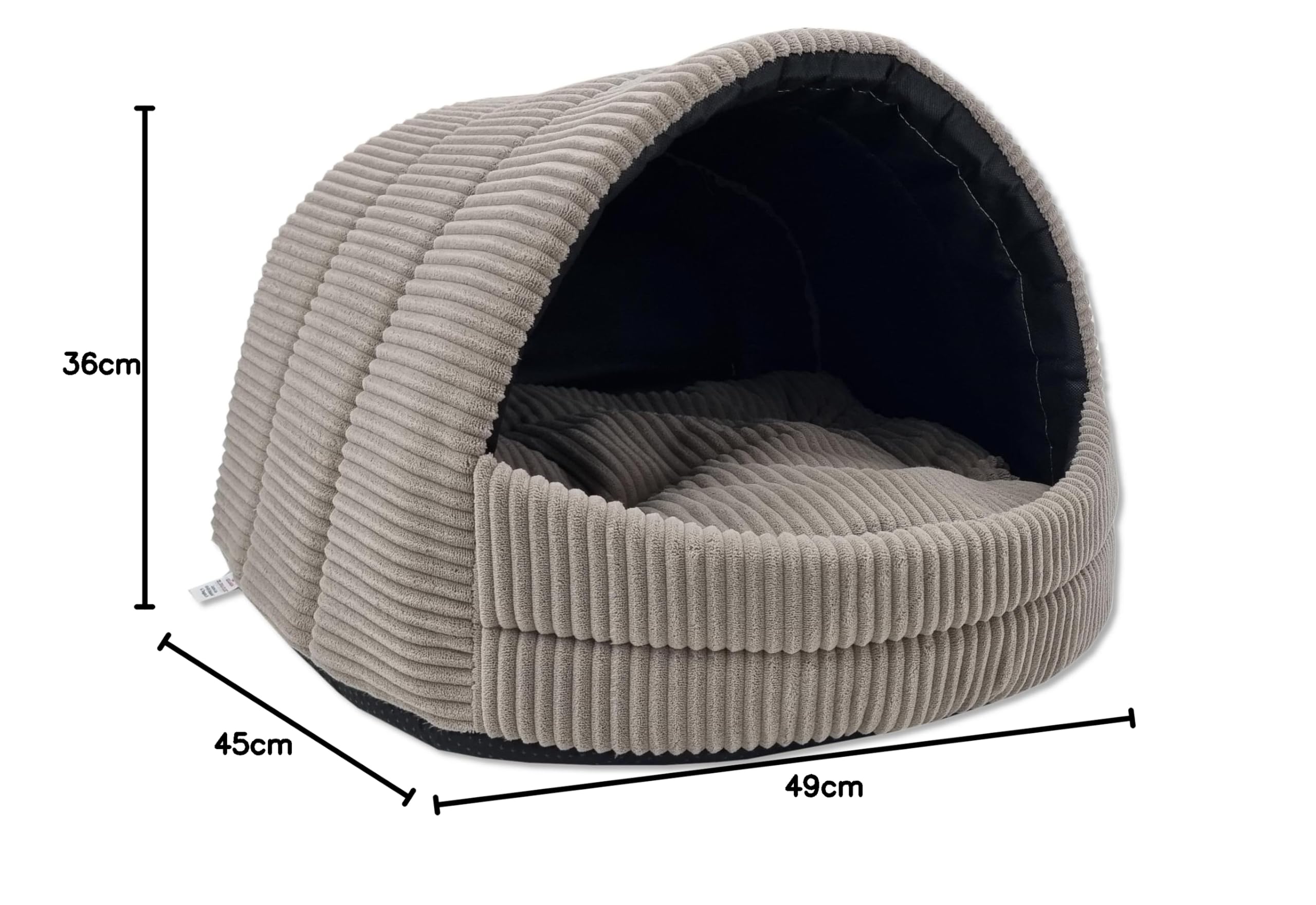 ODOLPLUSZ Caseta para perros, casa exclusiva para perros o gatos, 2 tamaños, cómoda y lavable (beige de pana, M)