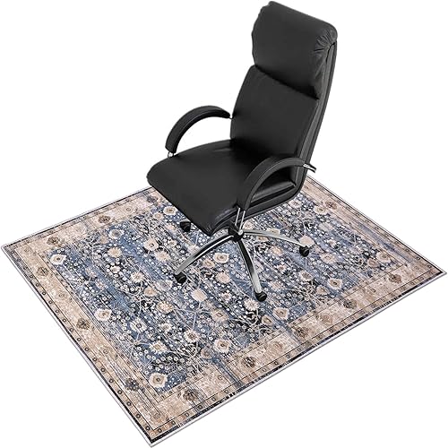 Anidaroel Tapete para silla de oficina para suelo de madera dura y azulejos, tapete de silla de computadora de 35 x 59 pulgadas para silla rodante,
