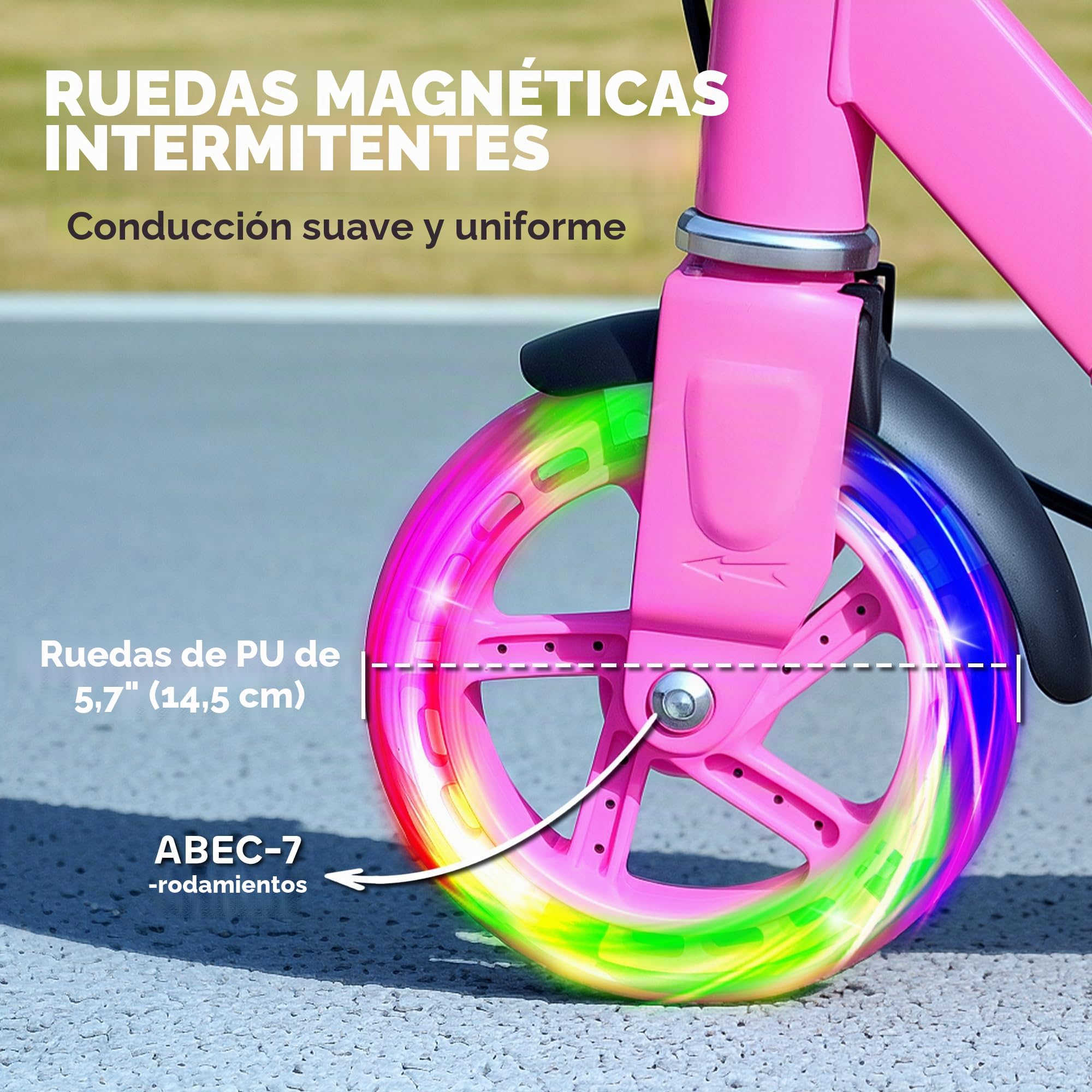AIYAPLAY Roller Kinder Scooter mit Leuchtenden Rädern, Bremse, klappbarer Kinderroller Höhenverstellbarer Tretroller Kickscooter für Kinder Jugendliche 3-8 Jahre Cityroller bis zu 50 kg