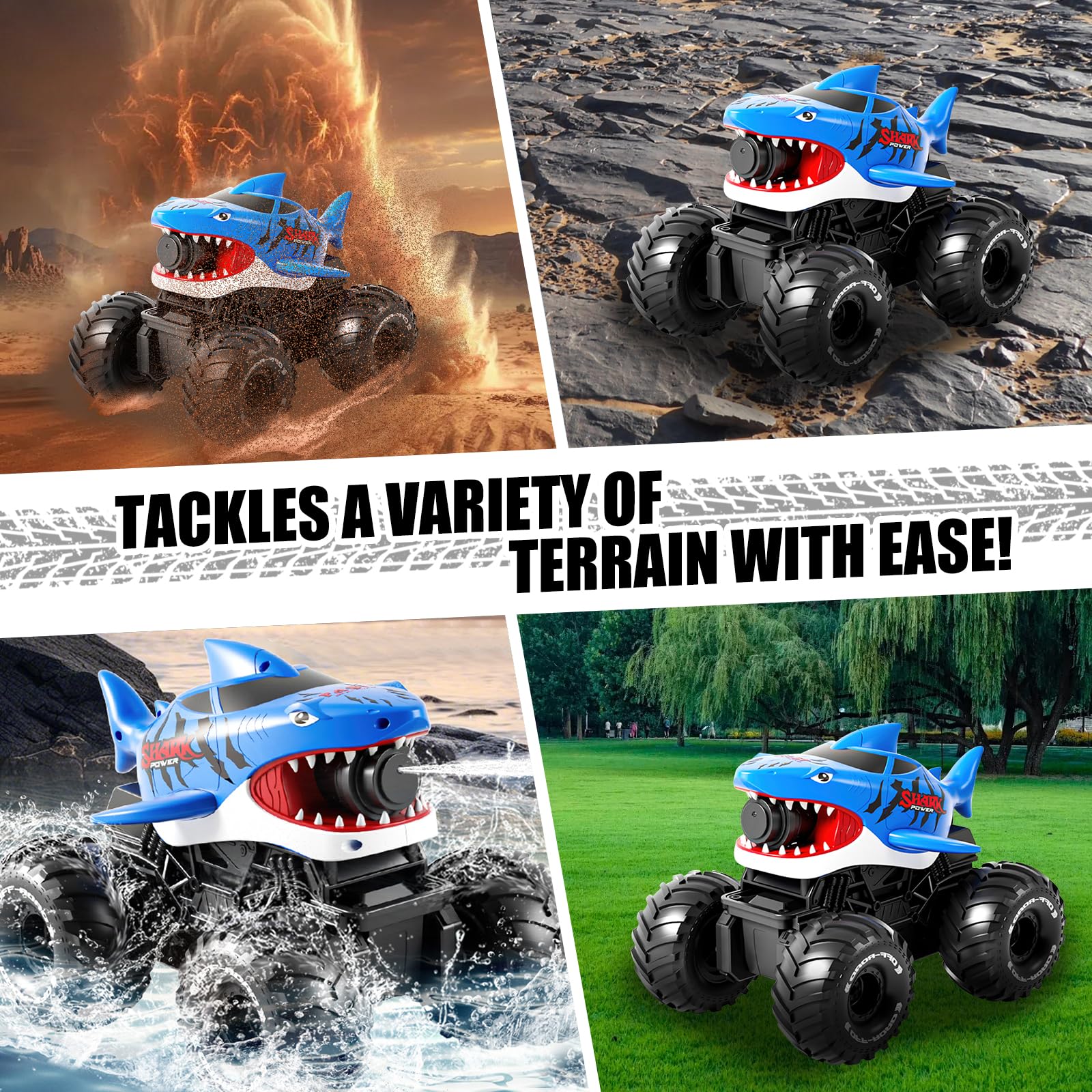 Samochód zdalnie sterowany płaz, 4WD 360°, obrót 2,4 GHz, RC, wodoodporny samochód terenowy z rozpylaną wodą, zdalnie sterowany samochód płazowy, na prezent dla dzieci, 7 lat, chłopiec