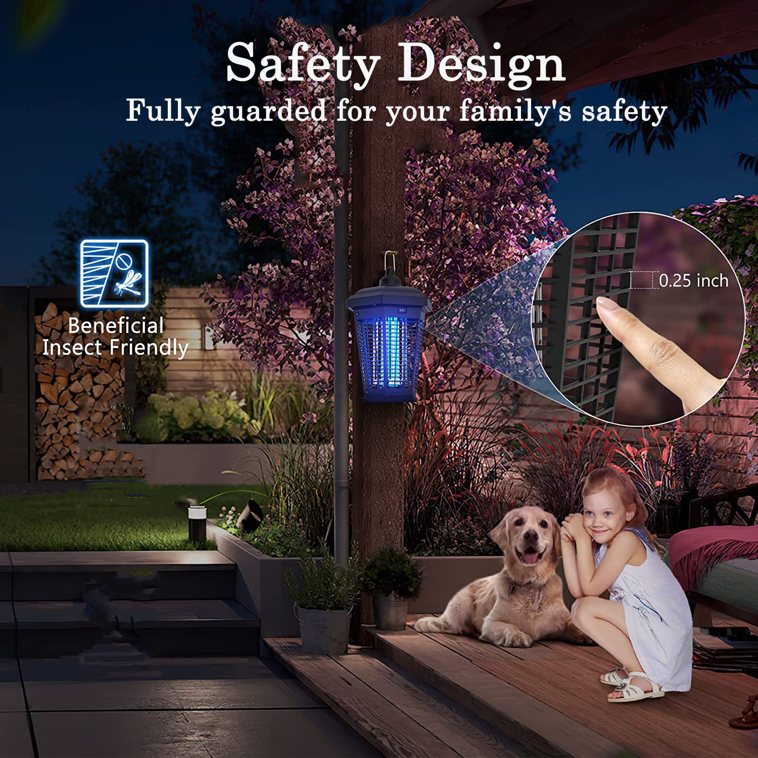 Bug Zapper Outdoor,4200v Electric Mosquito Zapper Indoor,2 En 1 Impermeable Bug Killer Lantern Con Cable De Alimentación, Trampa Para Moscas De Alta Potencia Para El Hogar,Patio,Campamento