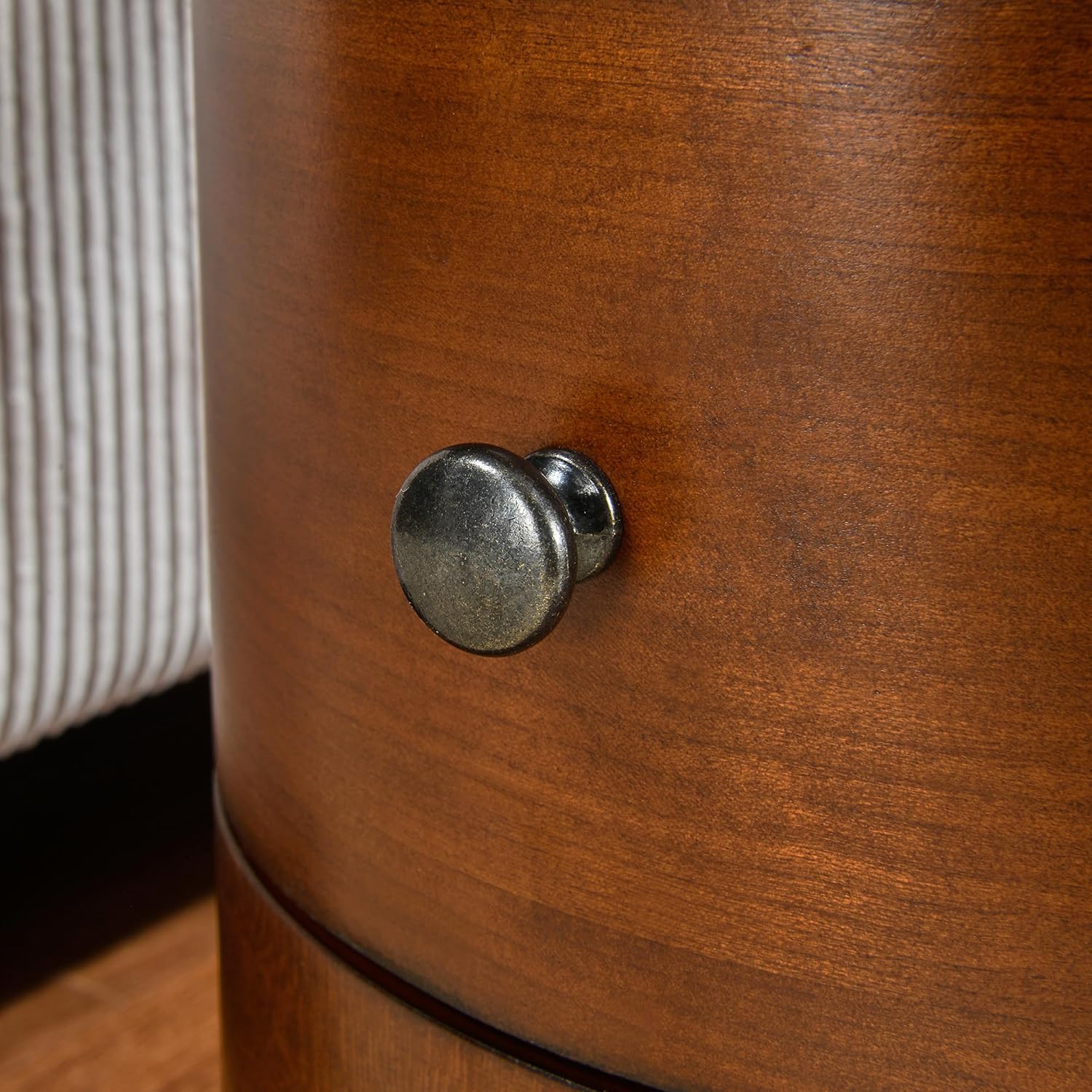 Narrow End Side Table With 2 Drawers and Storage Shelf, Slim Side Tables, Farmhouse Sofa Beside Table- for Small Spaces, Living Room Telephone Tables, Easy Assembly, Caramel Brown, BG-A508-MG