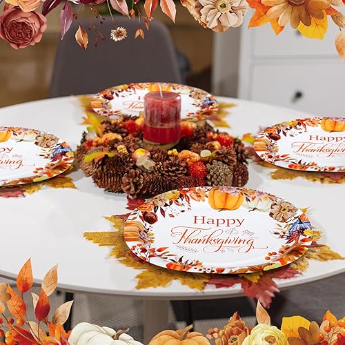 Miniatura 6 de Umigy 100 platos ovalados de papel de Acción de Gracias de 10 x 12 pulgadas, platos desechables de Navidad, platos ovalados grandes, suministros de